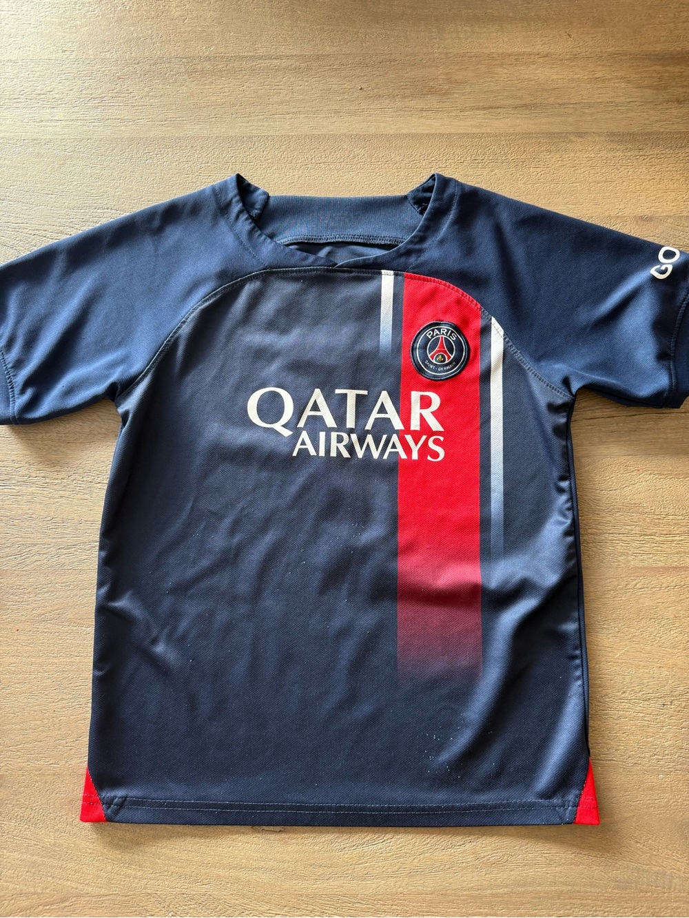 MBAPPE Paris Saint-Germain Kids' Navy & Red Football Jersey - Qatar Airways